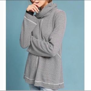 MAEVE ANTHROPOLOGY STRIPED COWLNECK TUNIC